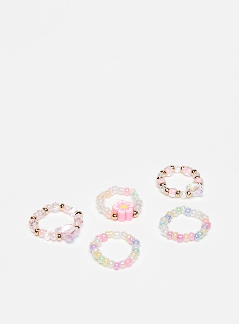 Pack of 5 - Assorted Beads Ring-Rings-image-1