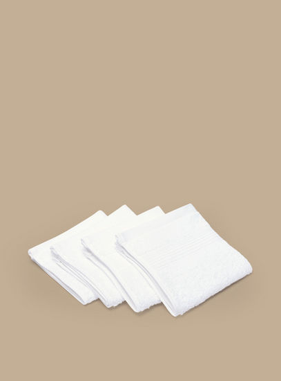 Textured 4-Piece Face Towel Set - 30x30 cms