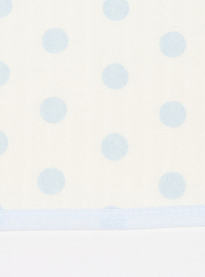 Star and Cloud Applique Dot Print Baby Blanket - 100x75 cms-Throws & Blankets-image-1