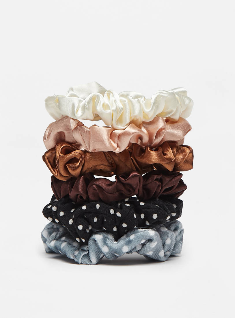 Pack of 6 - Assorted Scrunchie-Elastic Round Bands-image-0