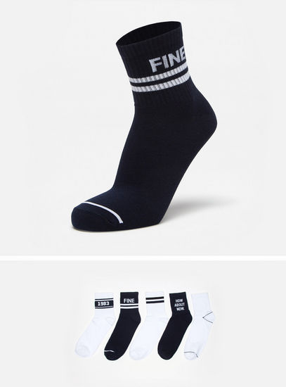 Pack of 5 - Printed Crew Length Socks-Socks-image-0