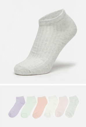 Pack of 6 - Textured Ankle Length Socks