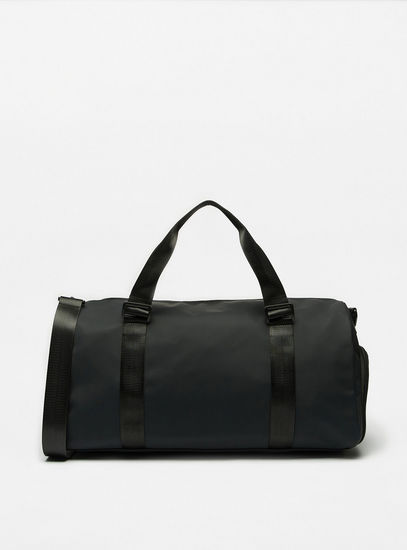 Solid Duffel Bag with Zip Closure-Bags-image-0