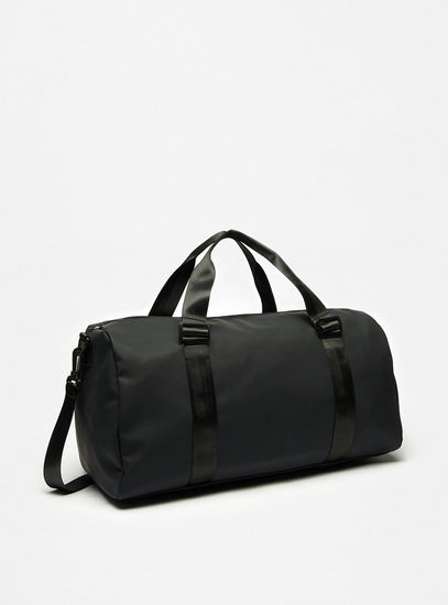 Solid Duffel Bag with Zip Closure-Bags-image-1