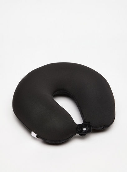 Plain Filled Neck Pillow with Snap Button Detail