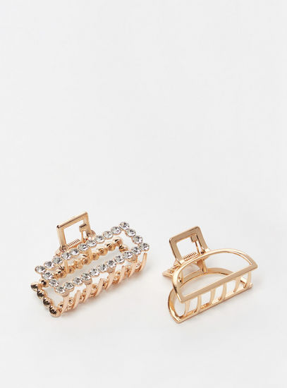 Pack of 2 - Embellished Metallic Hair Clamp-Clamps & Barrette-image-0