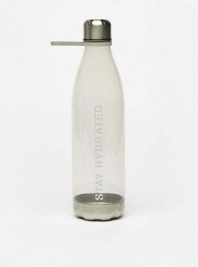 Slogan Print Water Bottle with Finger Loop - 1 L