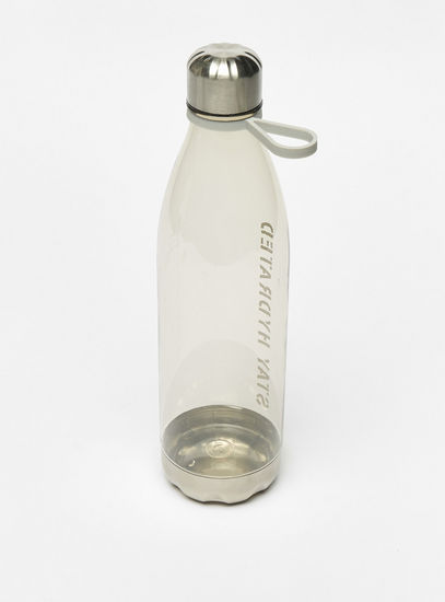 Slogan Print Water Bottle with Finger Loop - 1 L
