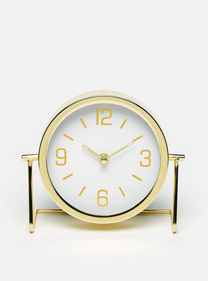 Metallic Round Table Clock with Stand-Clocks-image-0