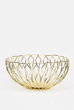 Metallic Decorative Basket with Cutout Detail