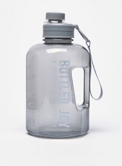Slogan Print Water Bottle with Spout and Wrist Loop - 2.2 L