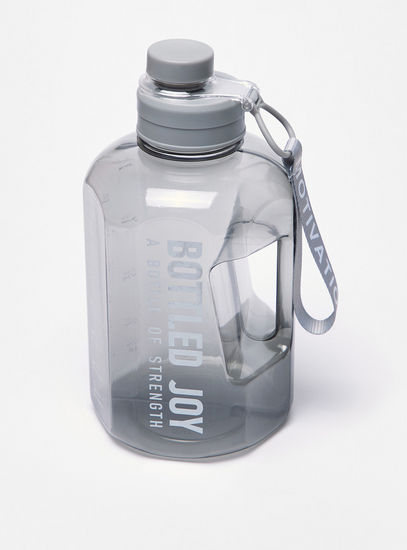 Slogan Print Water Bottle with Spout and Wrist Loop - 2.2 L