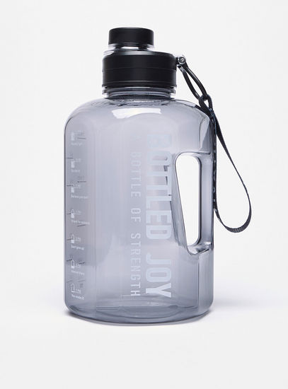 Slogan Print Water Bottle with Spout and Wrist Loop - 2.2 L-Water Bottles-image-0