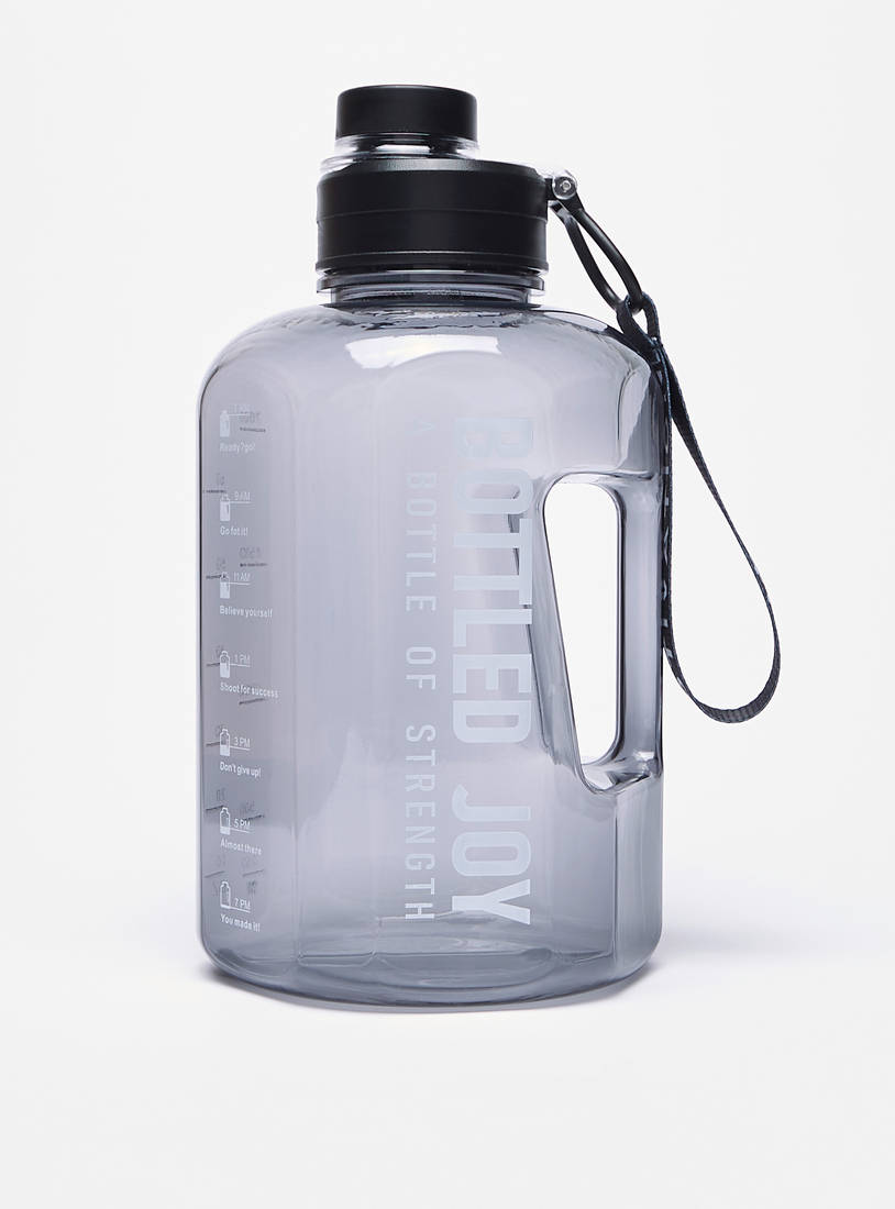 Slogan Print Water Bottle with Spout and Wrist Loop - 2.2 L-Water Bottles-image-0