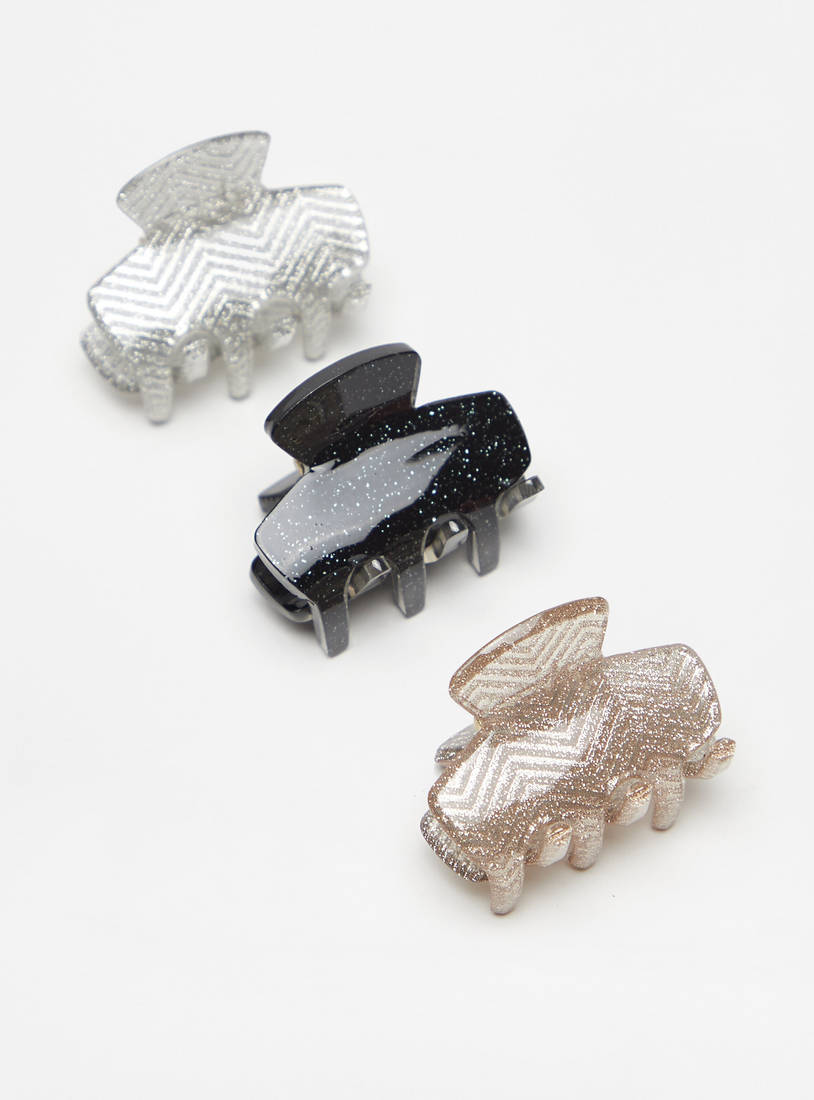 Pack of 3 - Glitter Detail Hair Clamp-Clamps & Barrette-image-0