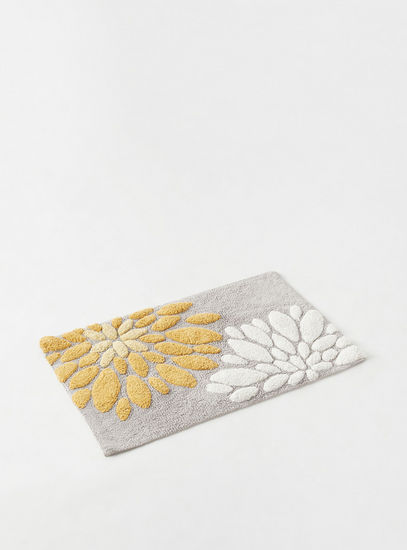 Floral Textured Bathmat - 70x45 cm-Bathmats-image-0