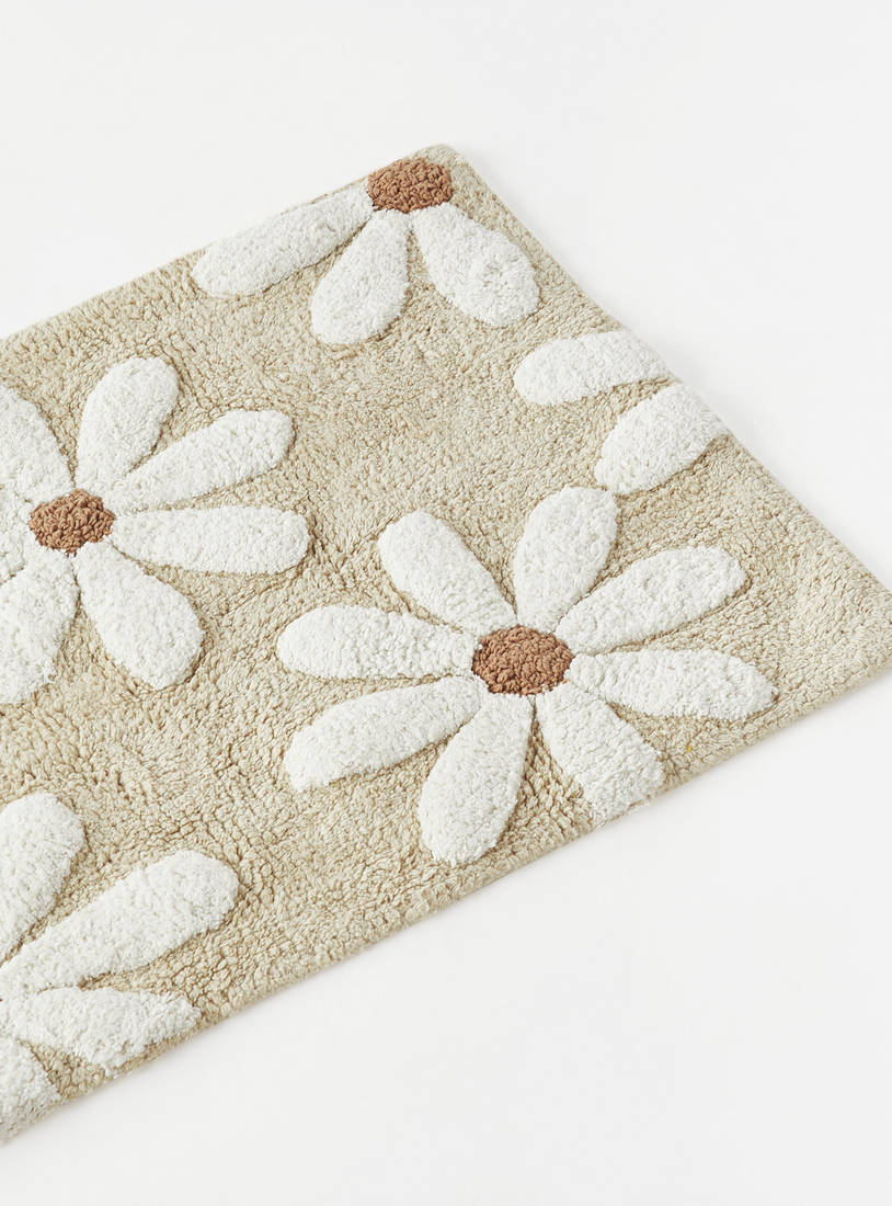 Floral Tufted Bathmat - 50x80 cm-Bathmats-image-1