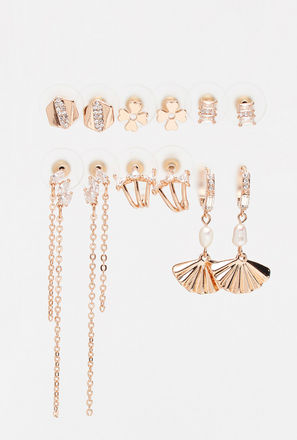 Pack of 6 - Assorted Metallic Earrings-mxwomen-accessories-jewellery-earrings-2