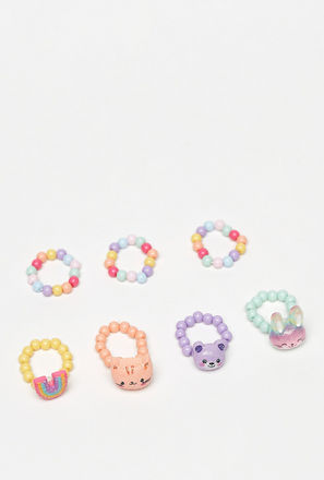 Pack of 7 - Beaded Ring-mxkids-accessories-girls-jewellery-rings-3