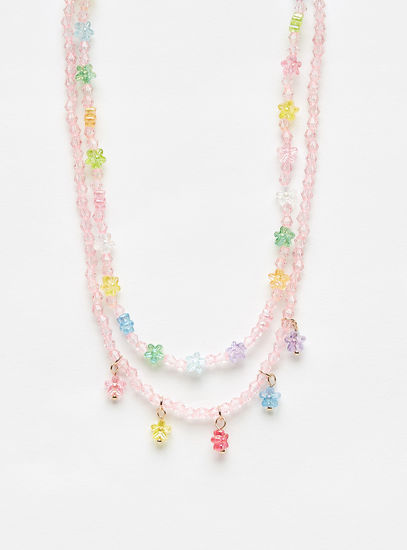 Beaded Layered Necklace with Lobster Clasp Closure-Necklaces & Pendants-image-0