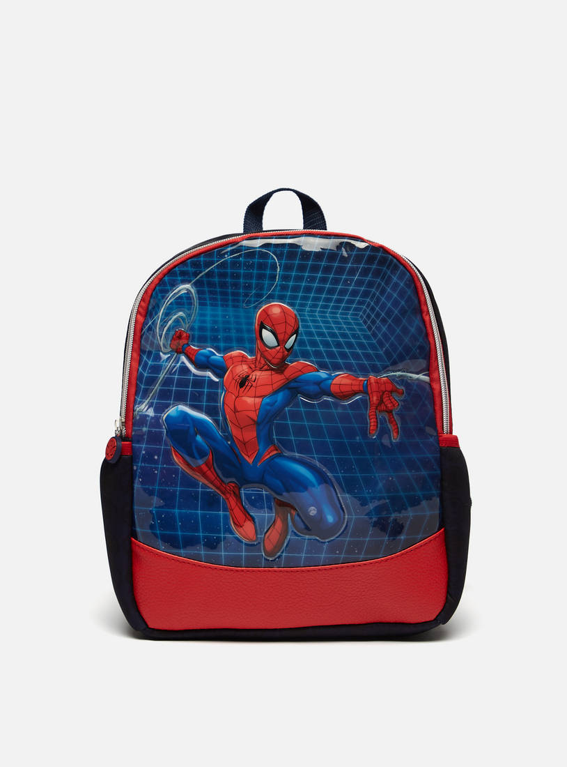 Spider-Man Print Backpack with Zip Closure-Travel Accessories-image-0