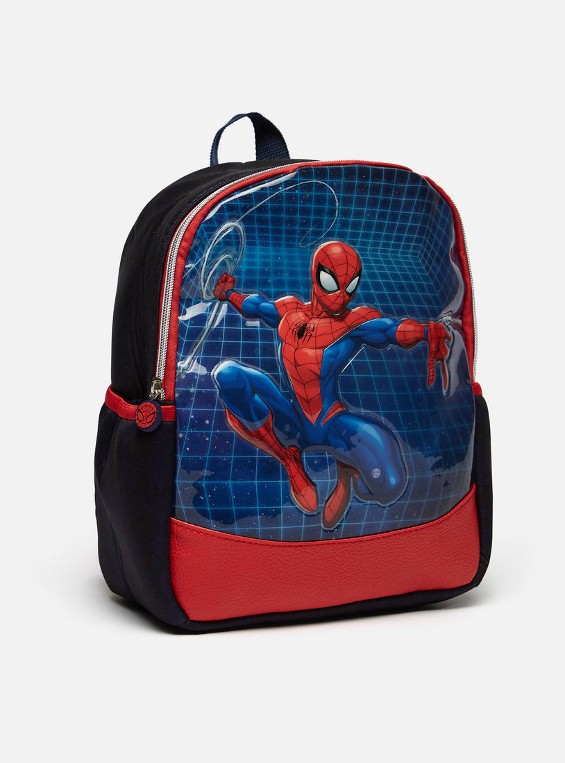 Spider-Man Print Backpack with Zip Closure-Travel Accessories-image-1