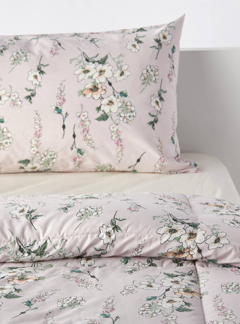 All-Over Floral Print 2-Piece Single Comforter Set - 220x160 cm-Comforters & Quilts-image-0