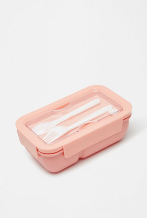 Solid Lunch Box with Fork and Spoon