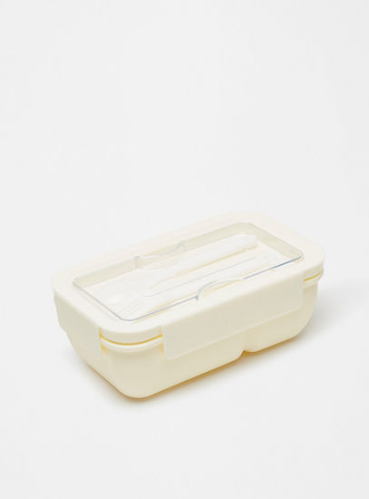 صندوق غداء سادة مع شوكة وملعقة-السفرة-image-0