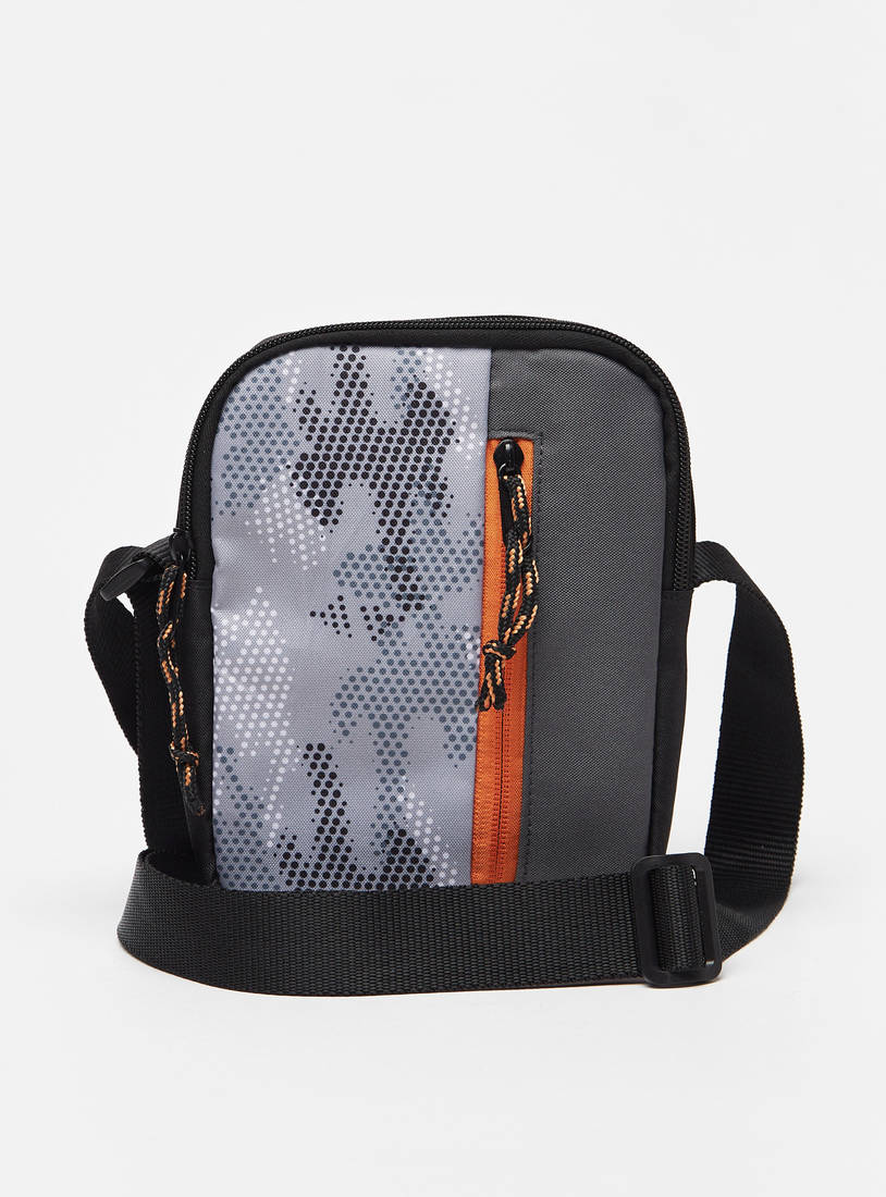 Printed Crossbody Bag with Adjustable Strap and Zip Closure-Bags-image-0