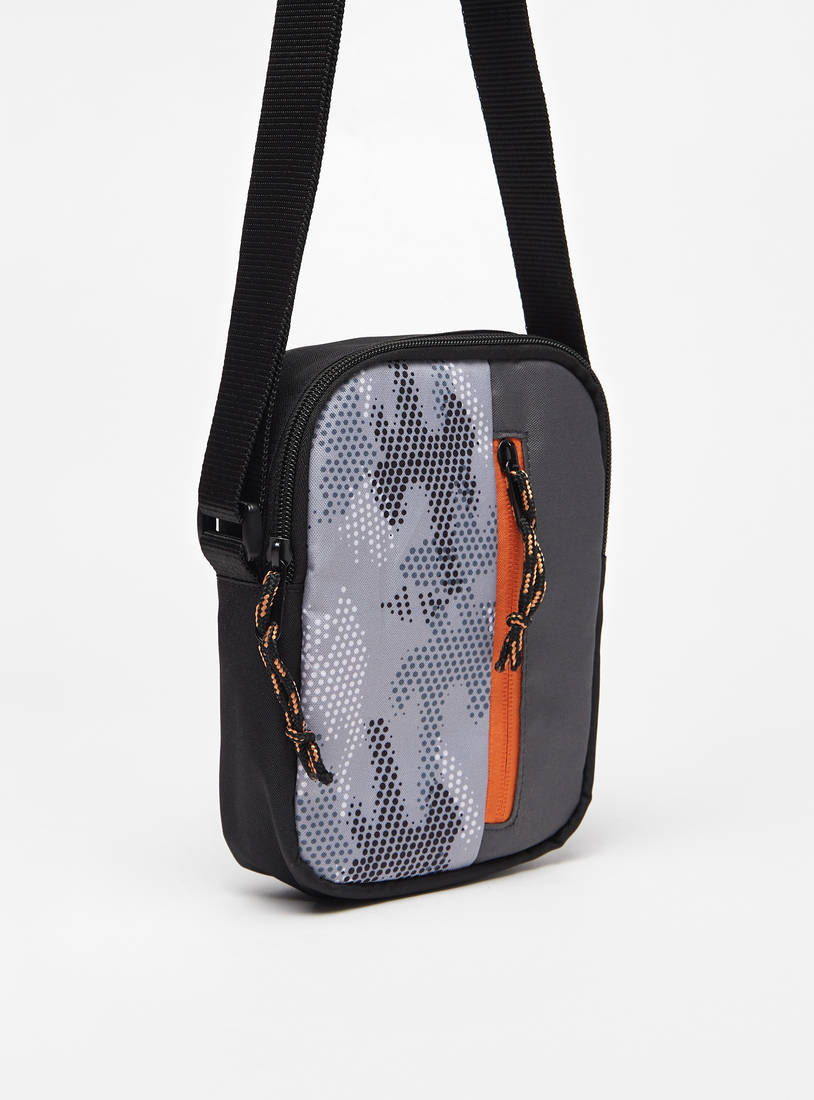 Printed Crossbody Bag with Adjustable Strap and Zip Closure-Bags-image-1