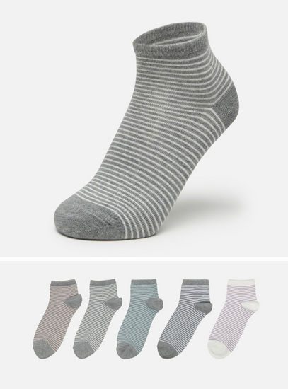 Pack of 5 - All-Over Striped Ankle Length Socks-Socks & Stockings-image-0