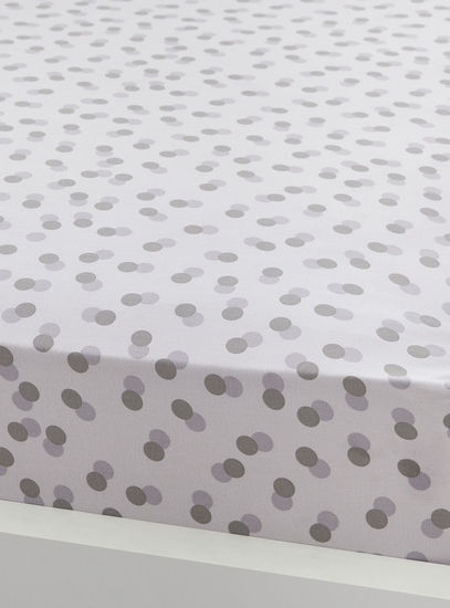 Polka Dot Print Fitted Sheet - 150x200 cm-Fitted Sheets-image-1