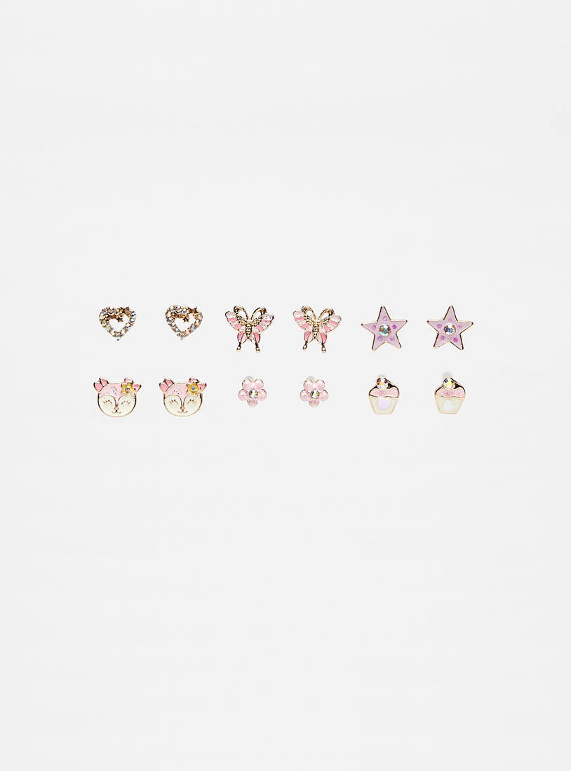 Pack of 6 - Assorted Embellished Studs-Earrings-image-0
