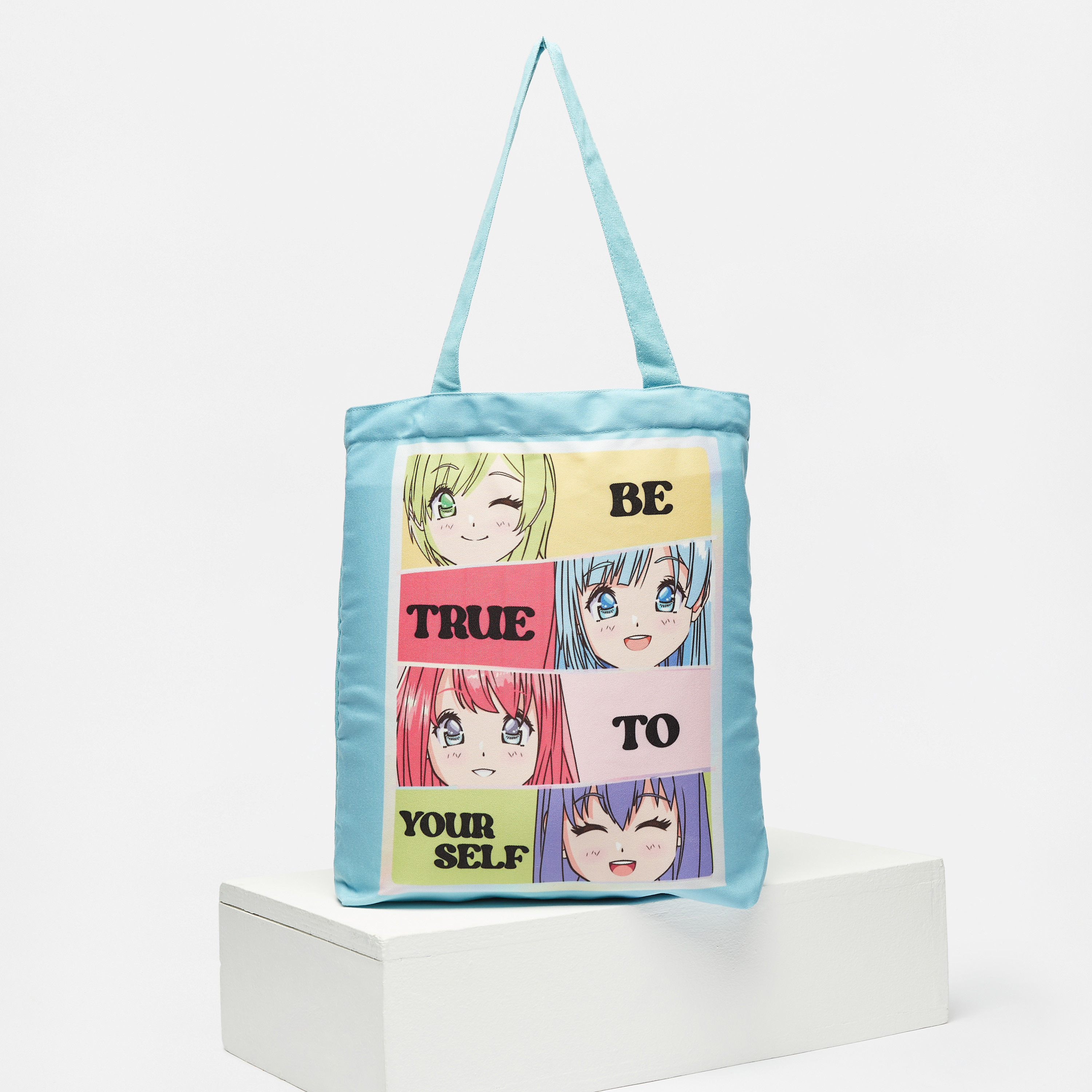 Shop Anime Print Fabric Shopper Bag Online Max Bahrain