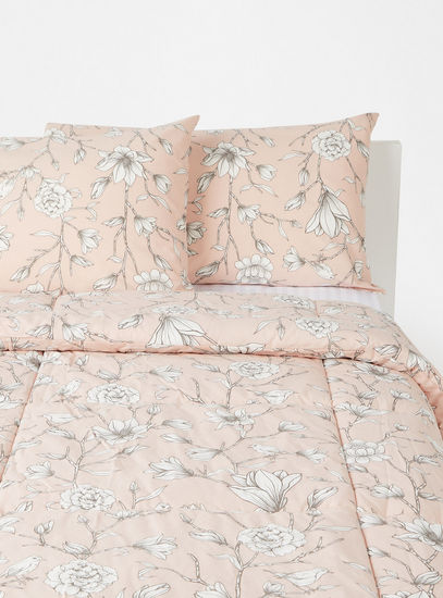 Floral Print 3-Piece Single Comforter Set - 230x220 cm-Comforters & Quilts-image-0