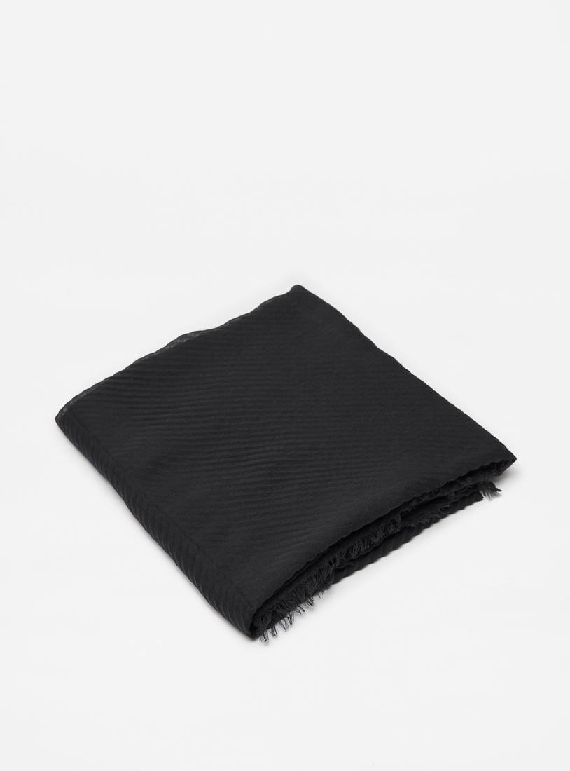 Textured Scarf with Raw Hem-Scarves-image-0
