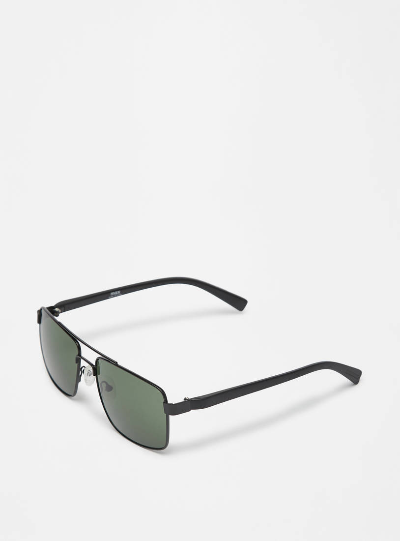 Metal Frame Full Rim Tinted Sunglasses with Nose Pads-Sunglasses-image-1