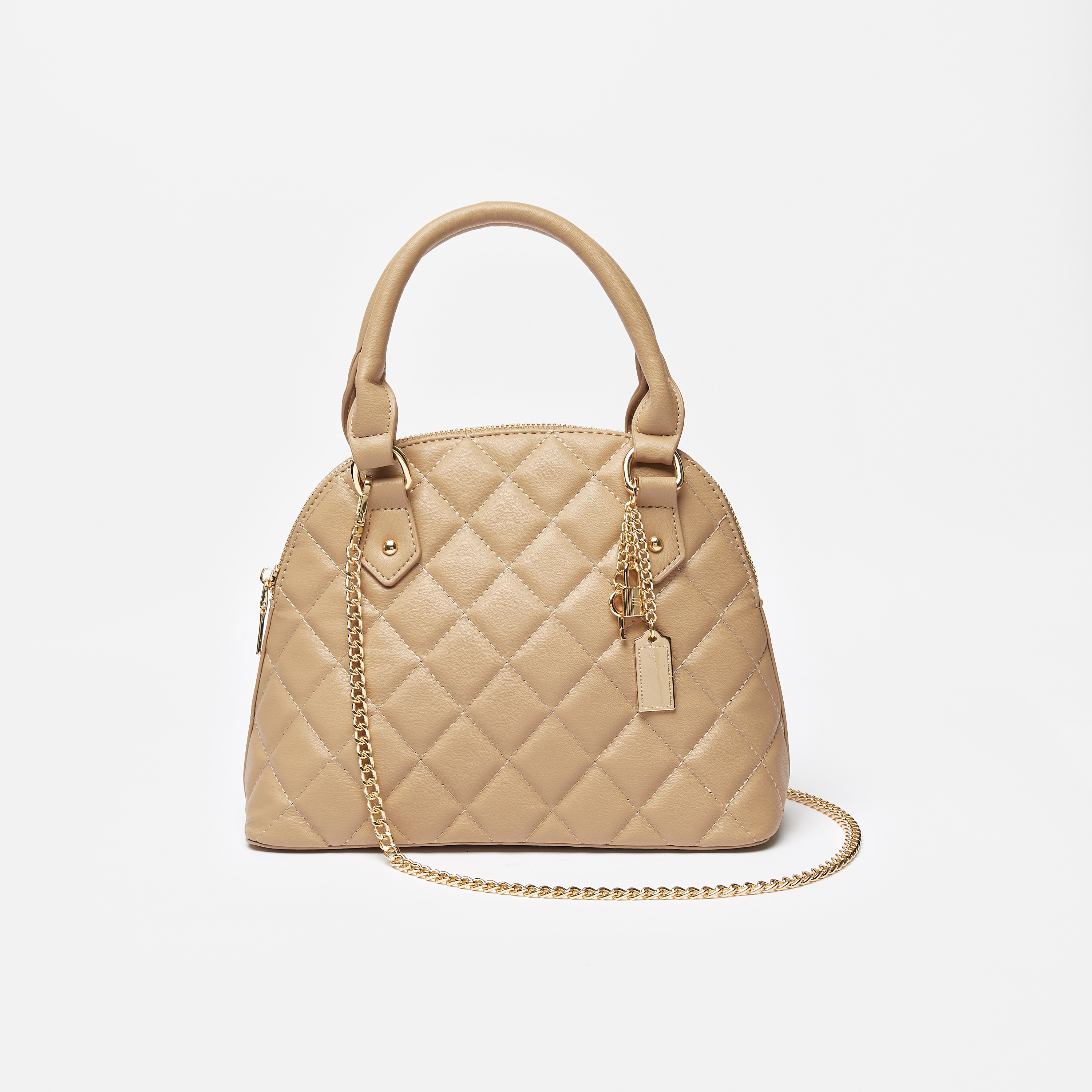 Quilted tote bag with best sale chain strap