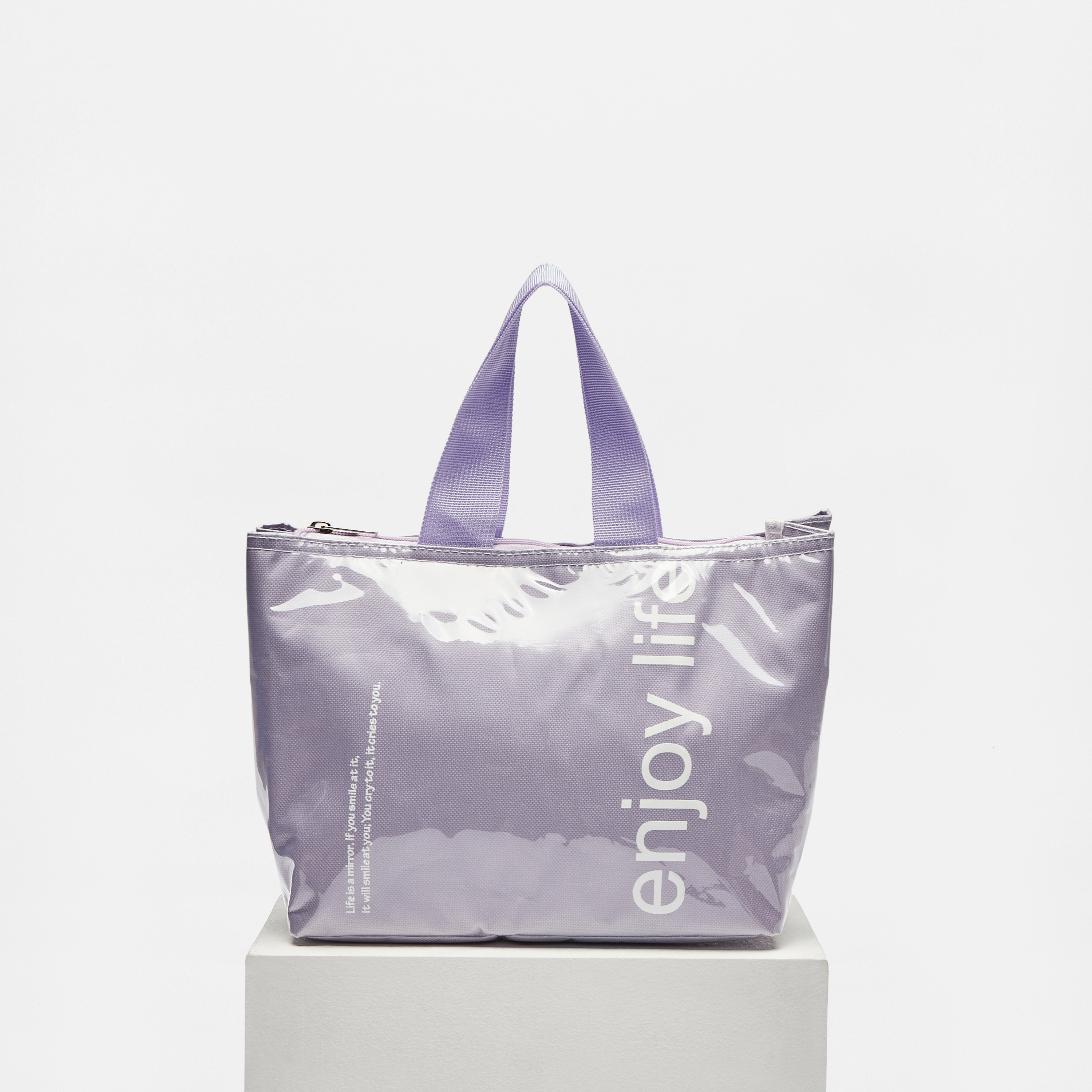 Shop Typography Print Lunch Bag with Double Handles Online | Max Qatar