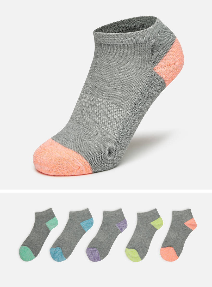 Pack of 5 - Colourblock Ankle Length Socks-Socks & Stockings-image-0