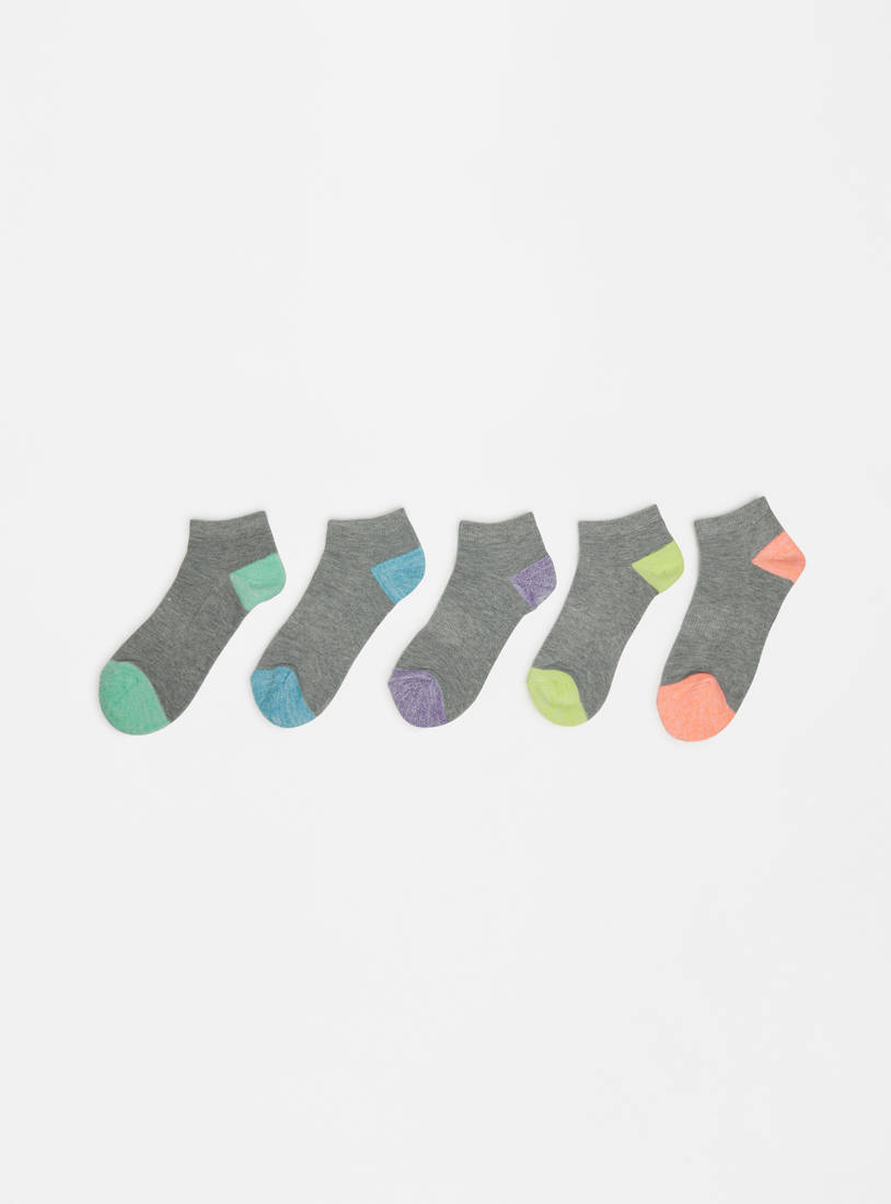 Pack of 5 - Colourblock Ankle Length Socks-Socks & Stockings-image-1
