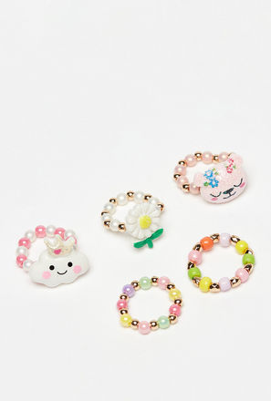 Pack of 5 - Embellished Ring-mxkids-accessories-girls-jewellery-rings-0