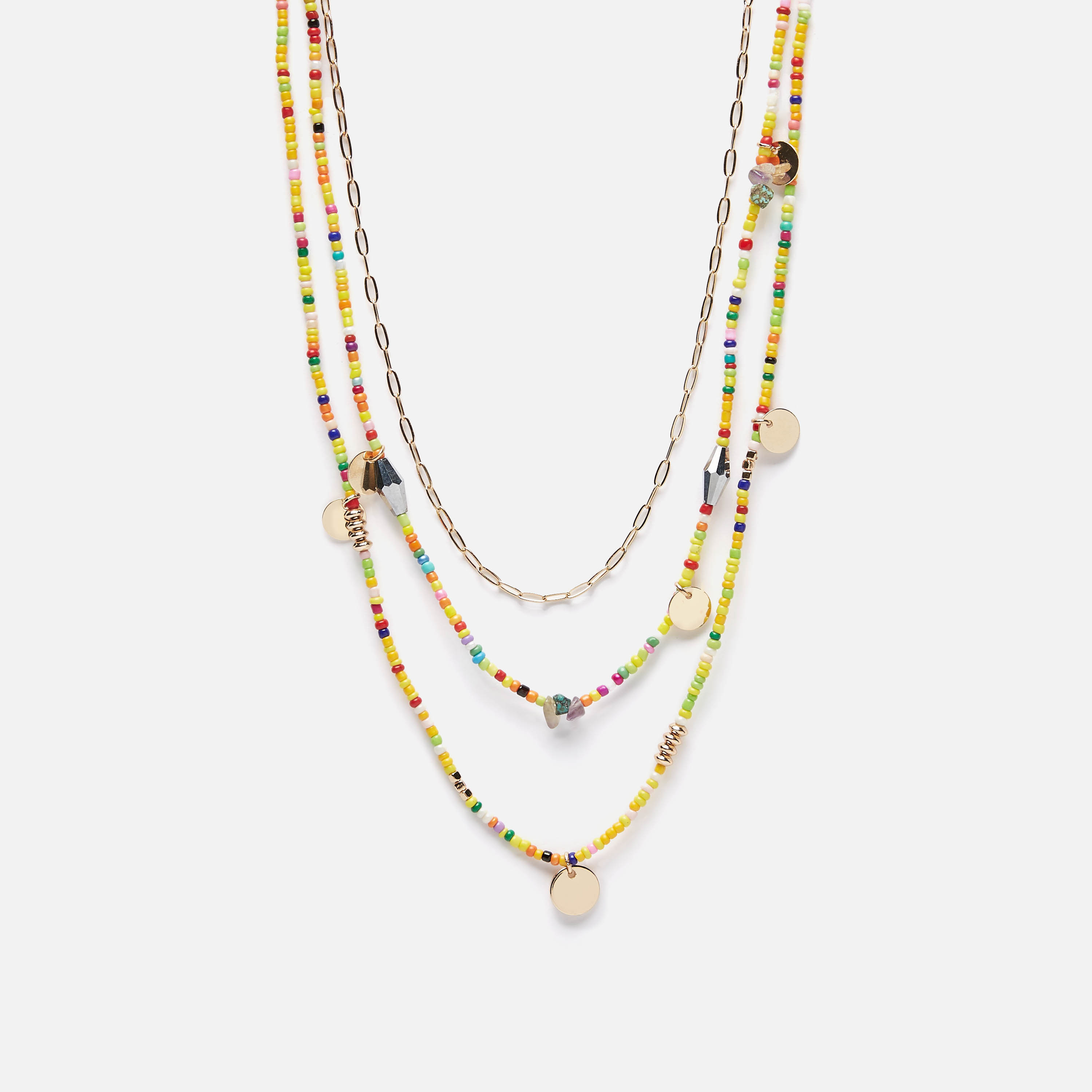 Beaded layered store necklace