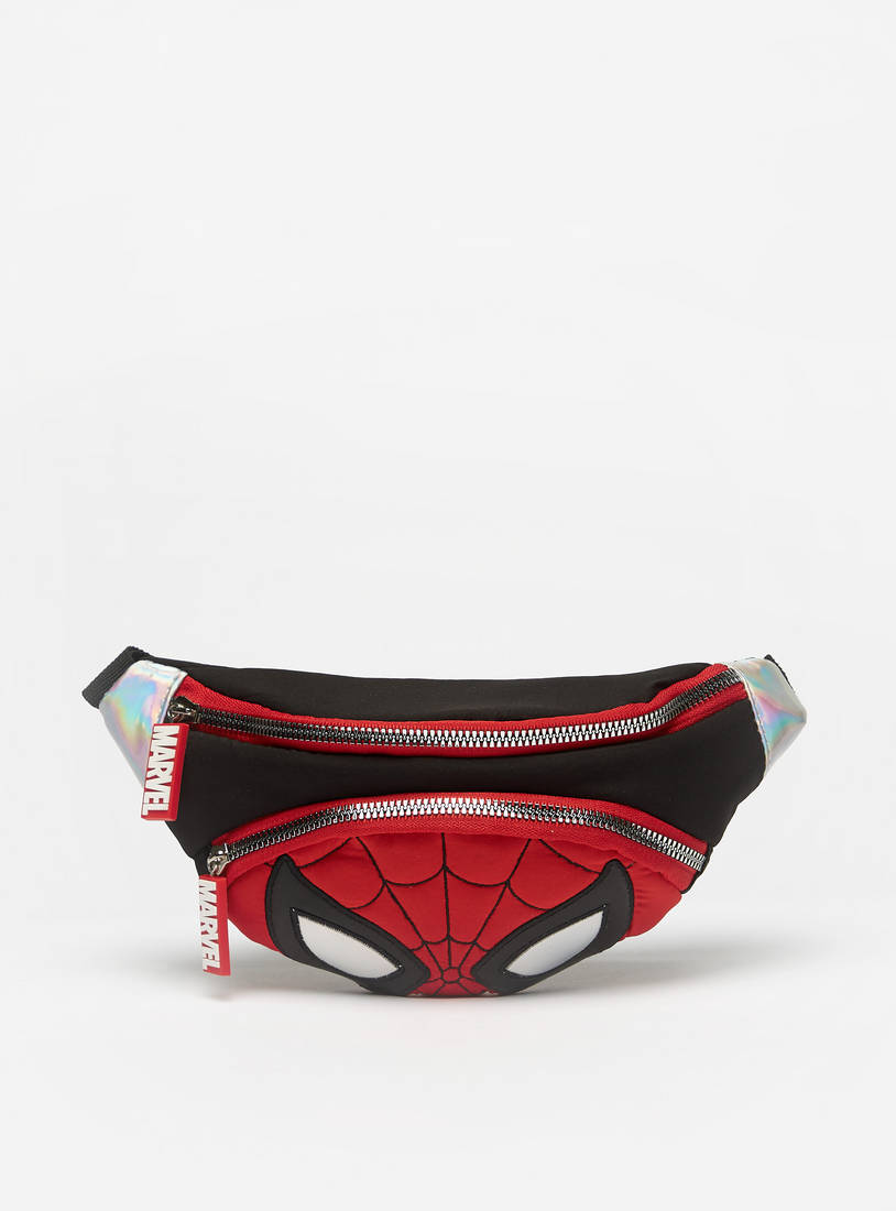Spider-Man Print Waist Bag with Clip Lock Closure and Adjustable Strap-Travel Accessories-image-0
