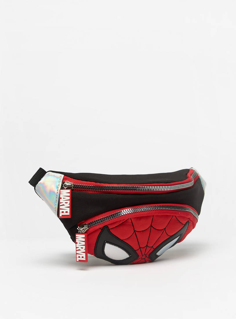 Spider-Man Print Waist Bag with Clip Lock Closure and Adjustable Strap-Travel Accessories-image-1