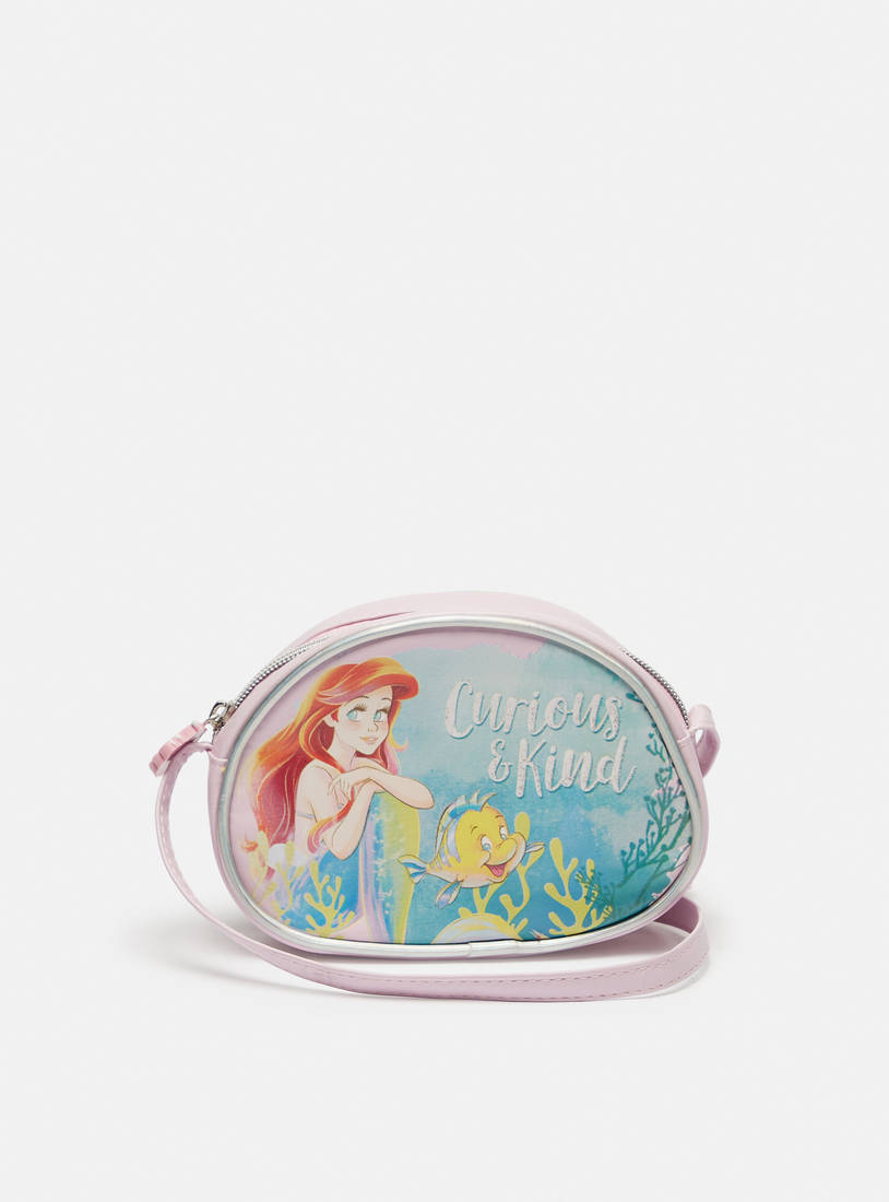 The Little Mermaid Print Crossbody Bag with Zip Closure-Bags-image-0