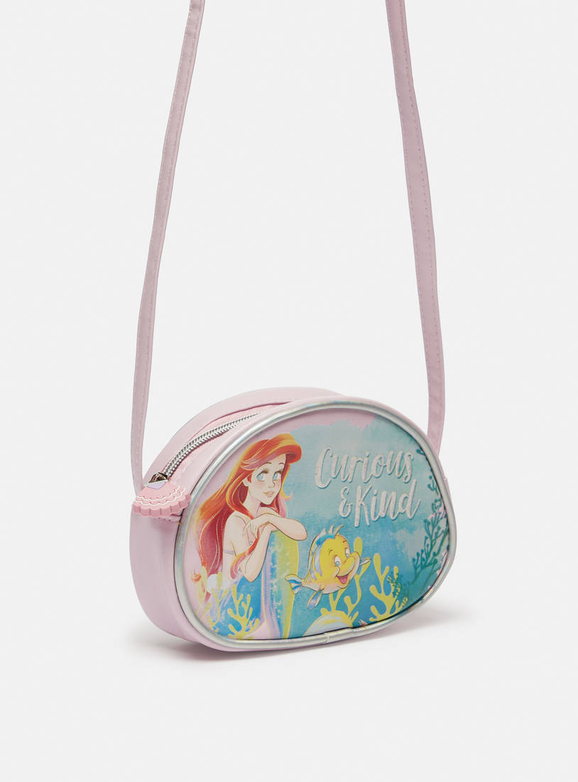 The Little Mermaid Print Crossbody Bag with Zip Closure-Bags-image-1