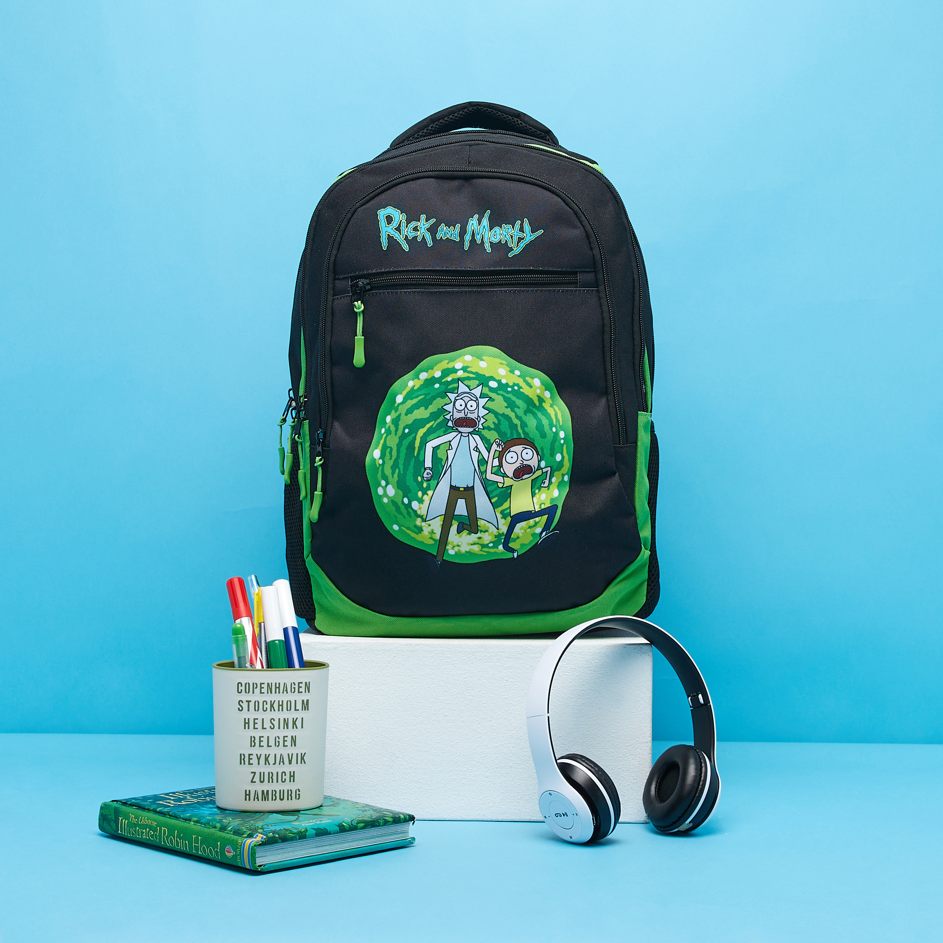 Rick and best sale morty school bag