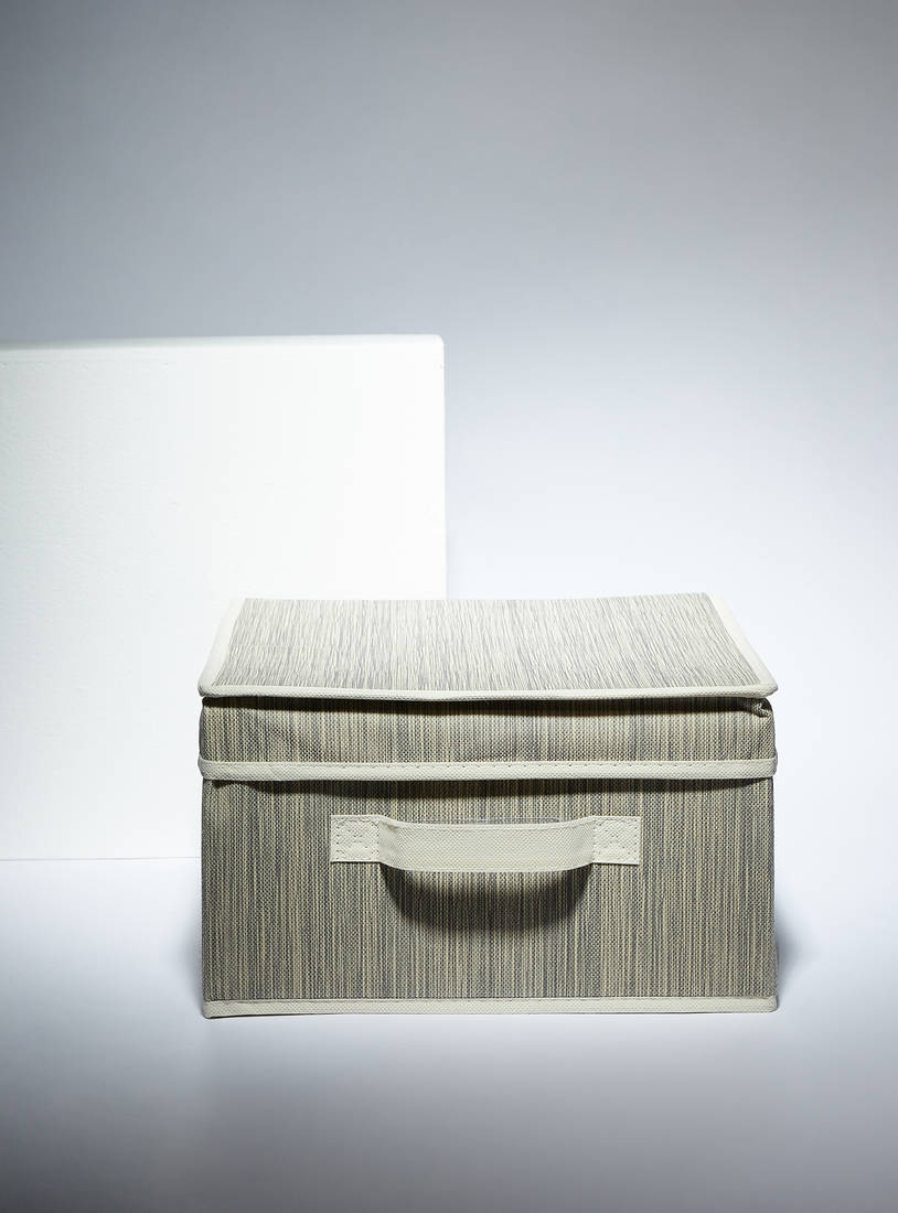 صندوق تخزين بارز الملمس بغطاء - 28x33 سم-الغسيل والسلال والتخزين-image-0